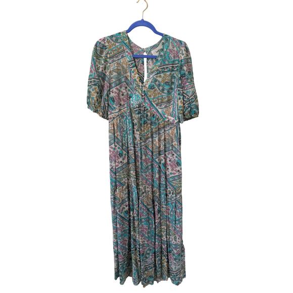 ba&sh Falba Blue Green Floral Print Maxi Sundress size 1 ( Small) - Picture 2 of 6
